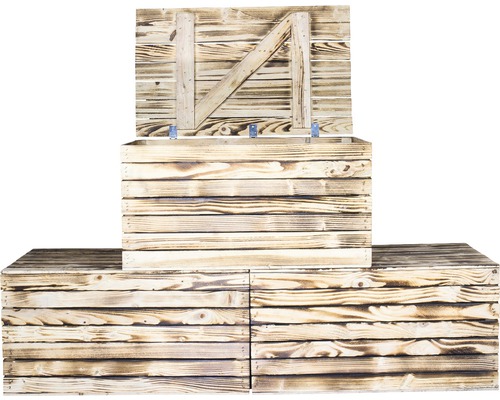 Gevlamde houten kist 85x55x46 cm