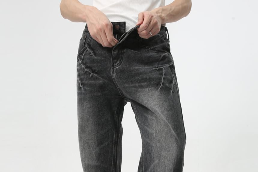 FAERIS - Mid Rise Washed Flared Jeans