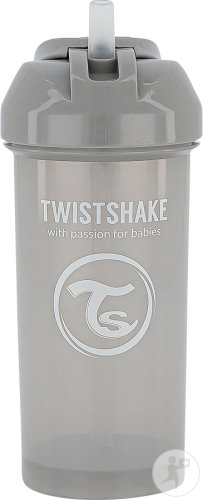 Twistshake Tasse À Paille 360ml Gris Pastel +6 Mois 1 Pièce