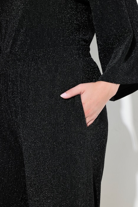 Hose, weites Bein, Glitzereffekt, Elastikbund