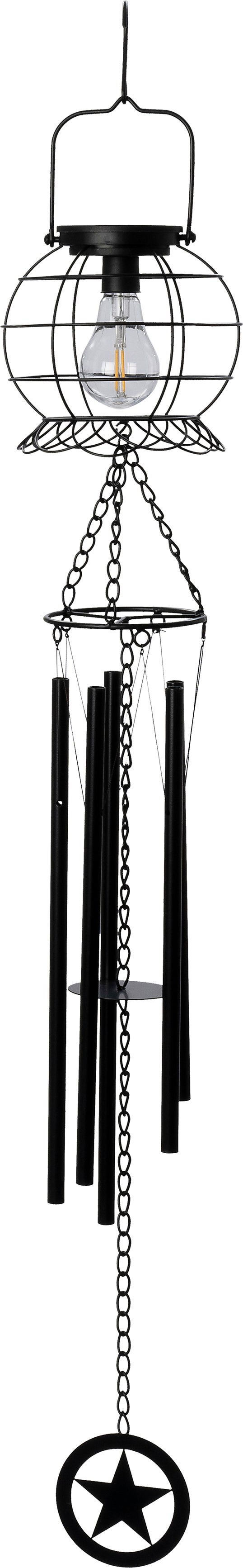 Intratuin solar windgong Aken zwart D 17 H 112 cm