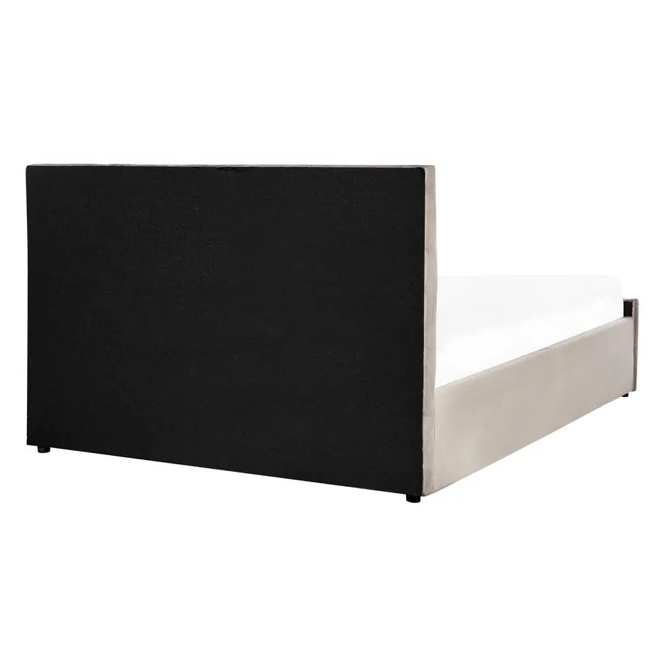 AMIENS - Bed met opbergruimte - Taupe - 140 x 200 cm - Fluweel
