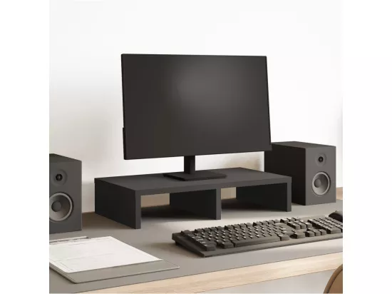 Support de moniteur noir 50x27x10 cm bois d'ingénierie