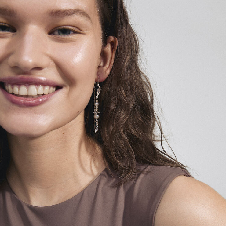 Pilgrim INTENT chain earrings silver-plated Sølv