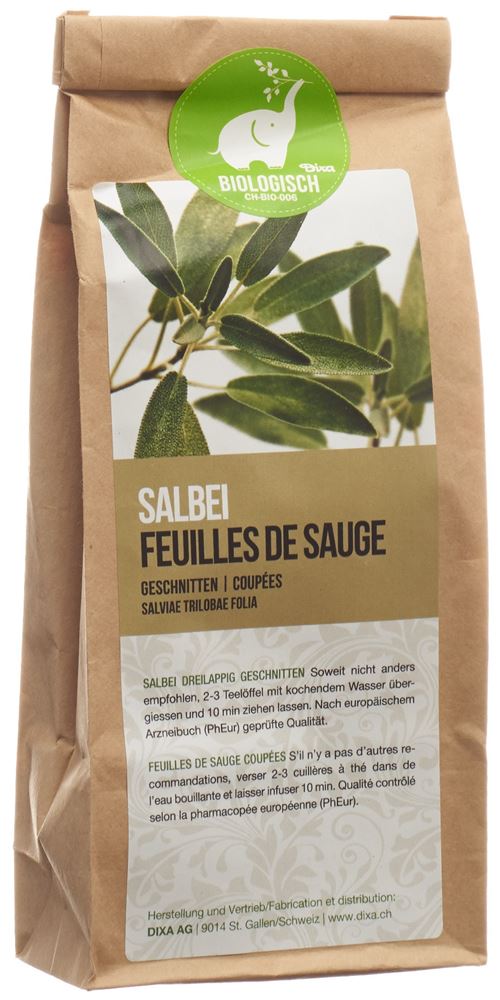 DIXA Salbeiblätter dreilappig<br>90 g, PhEur BIO geschnitten