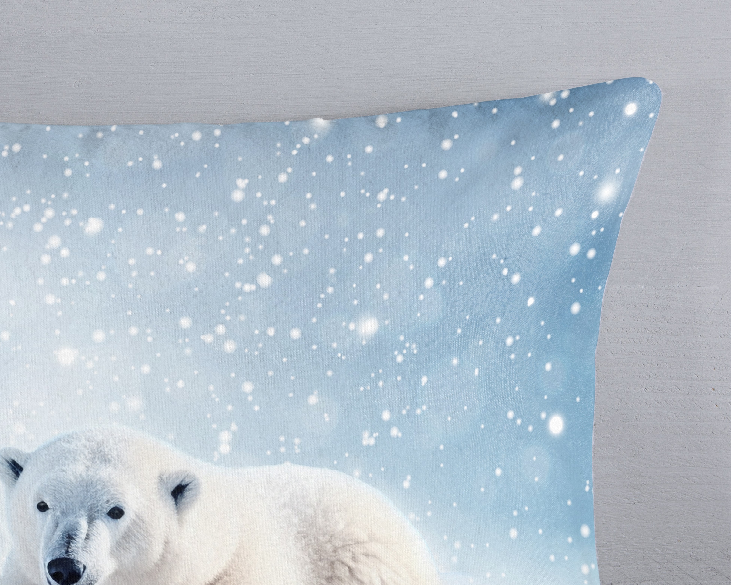 good morning Kinderbettwäsche »Esben« 2 Stk. tlg. Flanell, Biber, 135x200, Winter, Warm, Wendeoptik, Kind, Eisbär, Blau