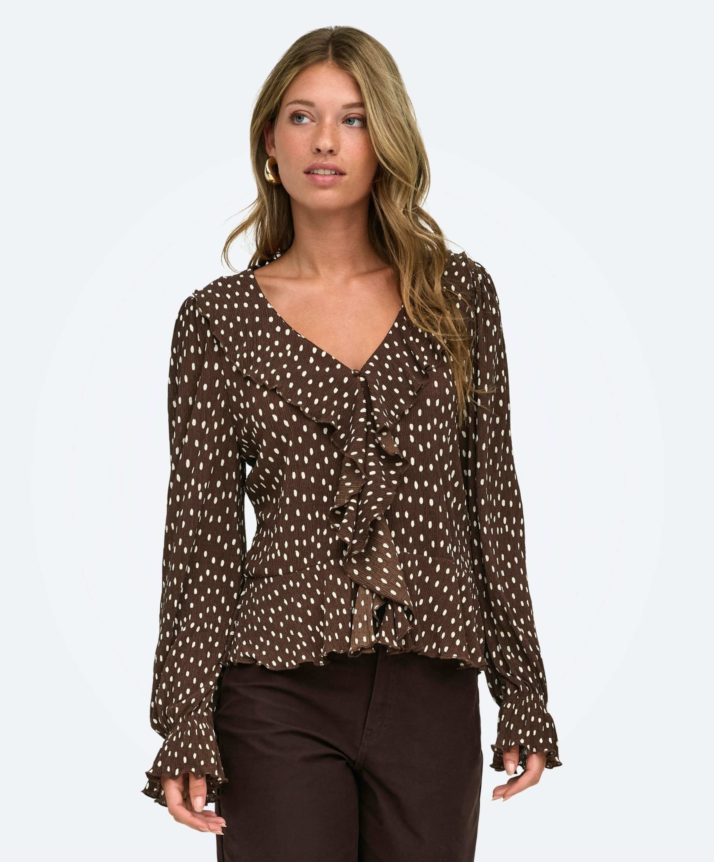 Only Dames blouse bruin