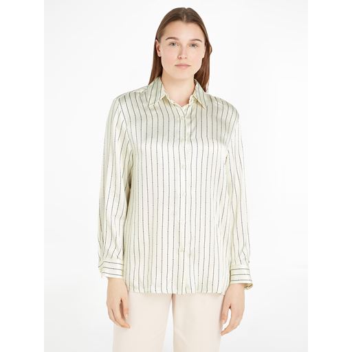 Tommy Hilfiger Satin Striped Fluid Skjorte, Mini Argyle/Ancient White, 42