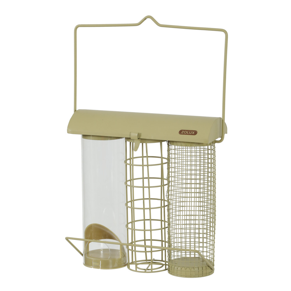Mangeoire trio vert lichen pour oiseaux