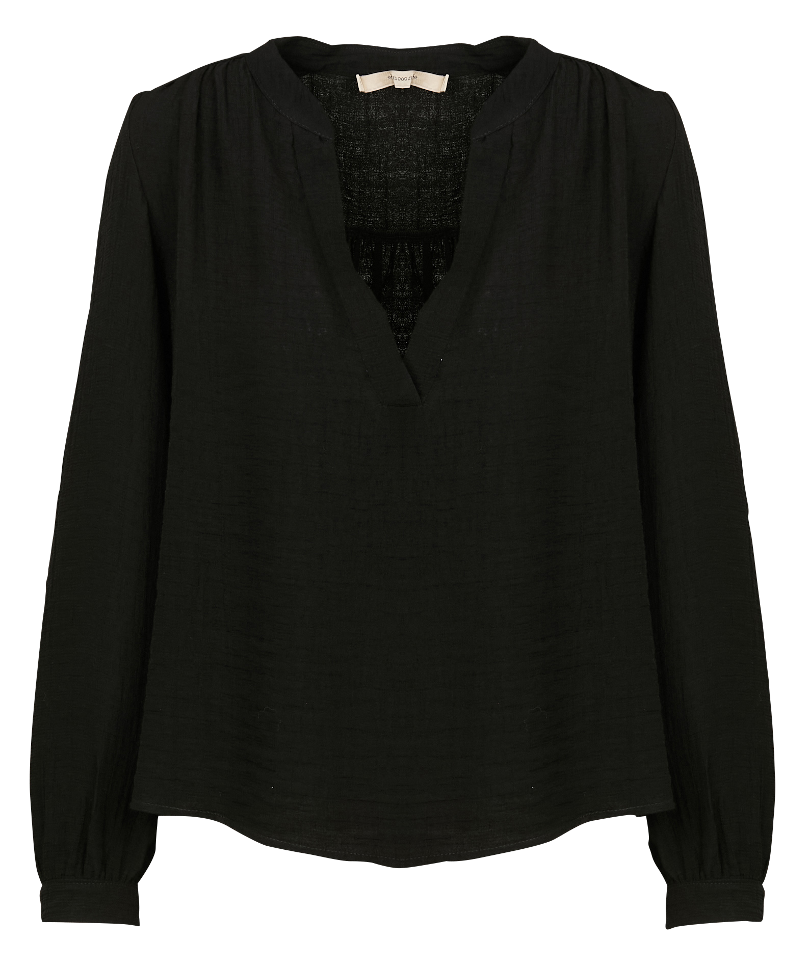 Top droit à encolure V | Noir