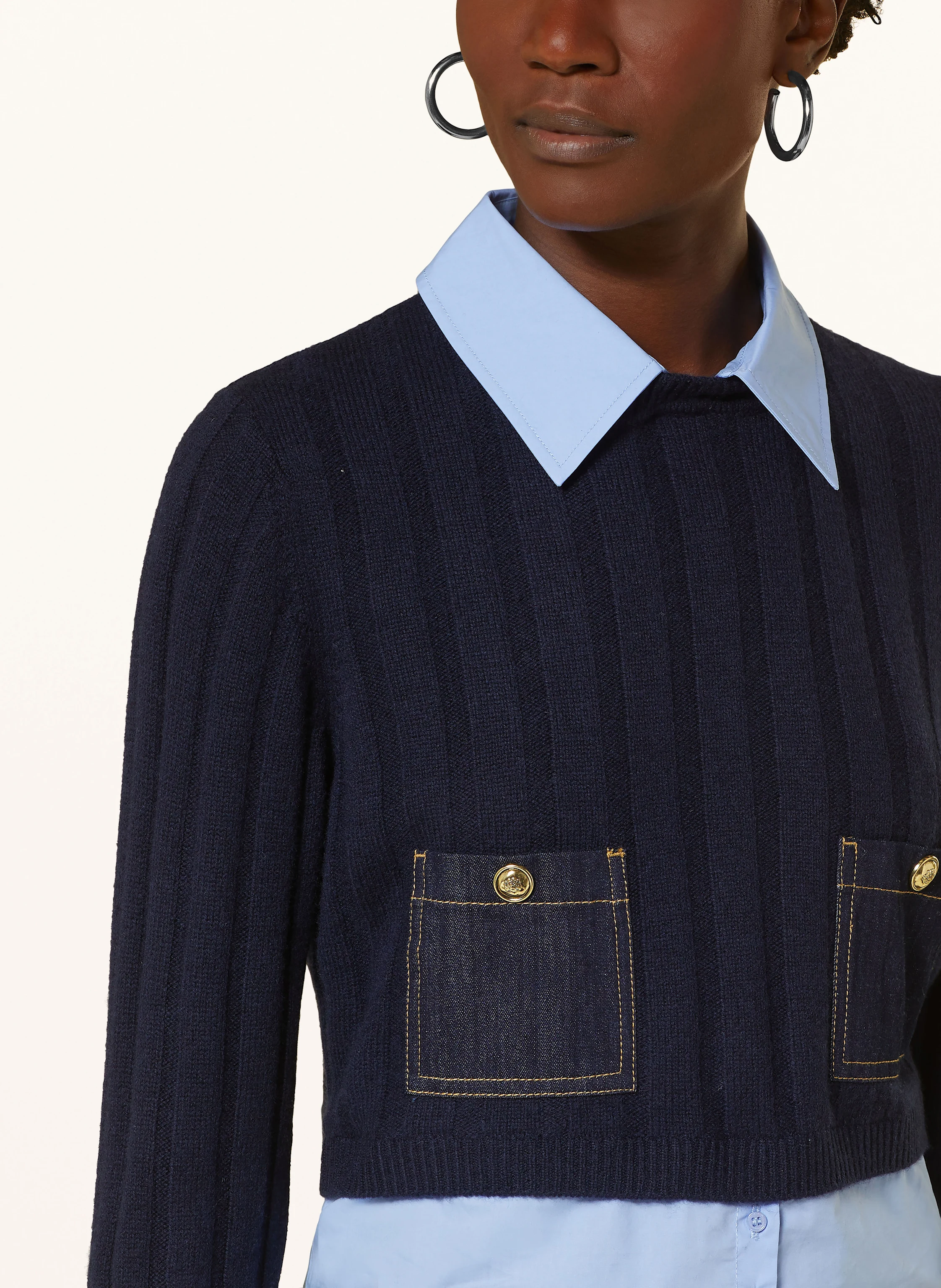 SANDRO Pullover im Materialmix