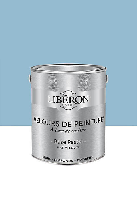 Peinture multisupport murs, plafonds et boiseries Velours de peinture bleu charrette Libéron 2,5L