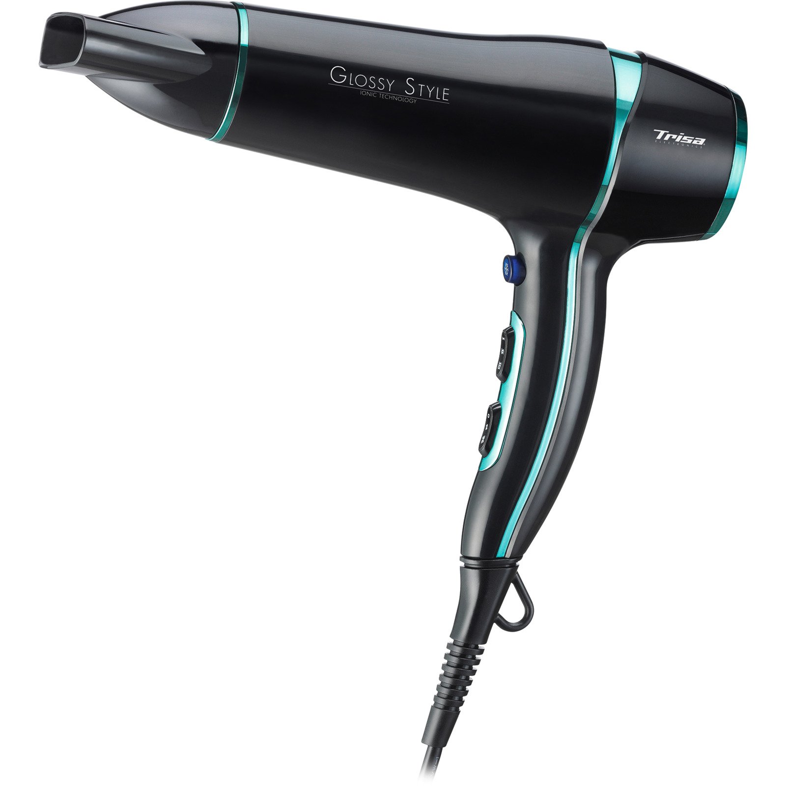 Trisa Haartrockner Glossy Style schwarz/türkis