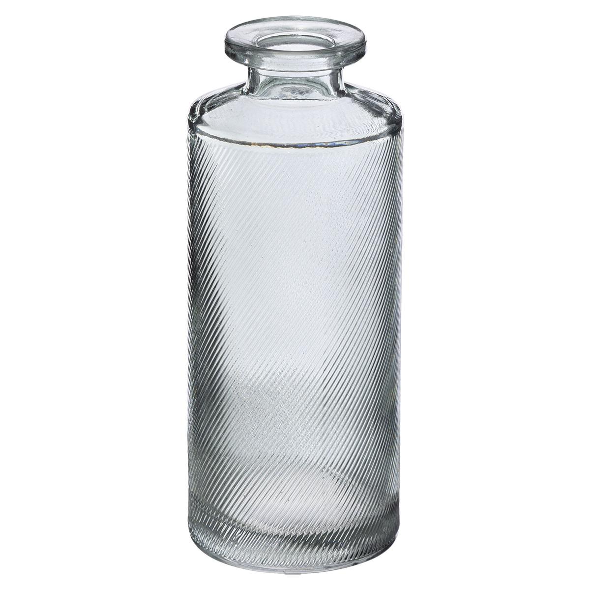 SOLIFLORE VAE VERRE STRIE VERT H.13.5CM X3 PIECES