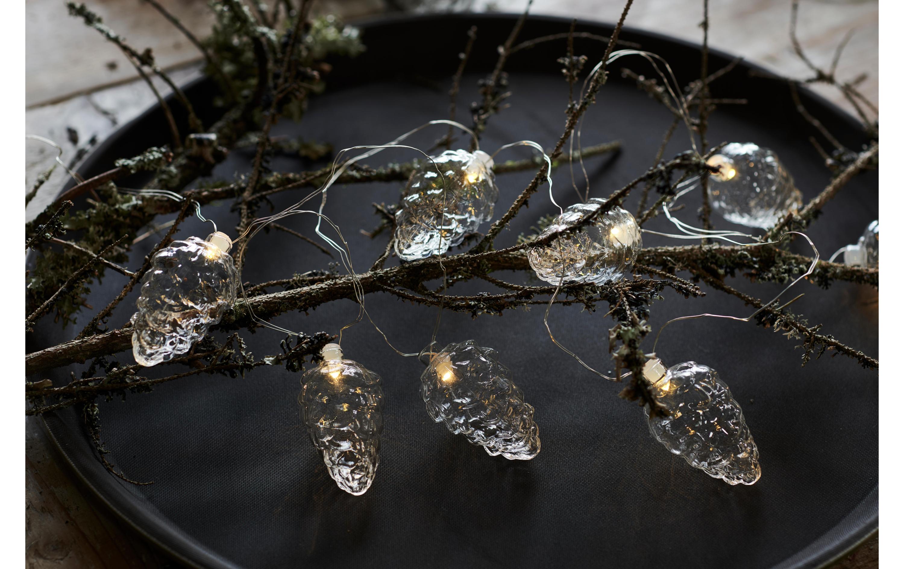 LED-Lichterkette Celina, 8 LEDs, 1.9 m, TransparentLED Lichterkette in Tannenzapfenform