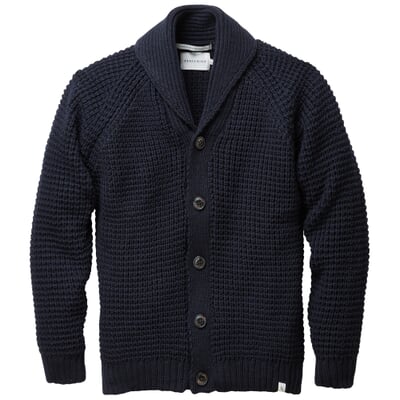Herren-Cardigan Wolle, Dunkelblau