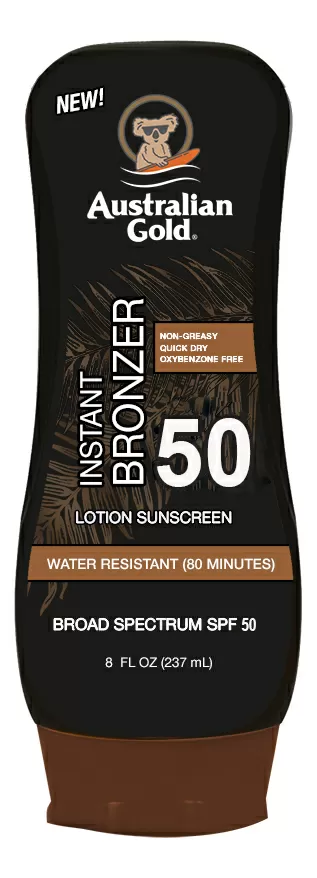 Australian Gold Lotion Sunscreen with bronzer SPF50 - 237 ml.