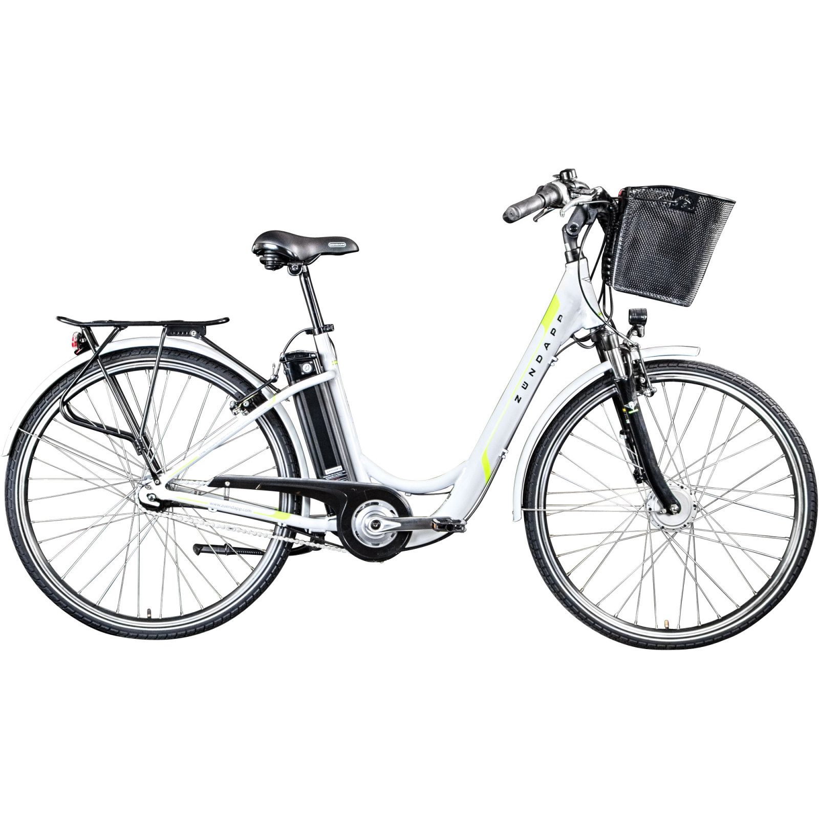 Zündapp Elektro Damenrad Z517 - weiß-gelb - 48 cm Rahmenhöhe