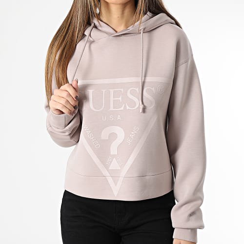 Sweat Capuche Crop Femme V2YQ08-K7UW2 Violet