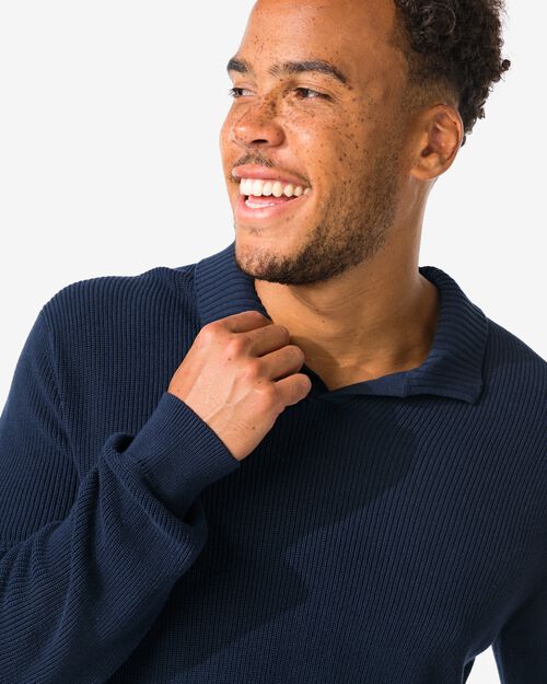 pull col roulé homme bleu foncé