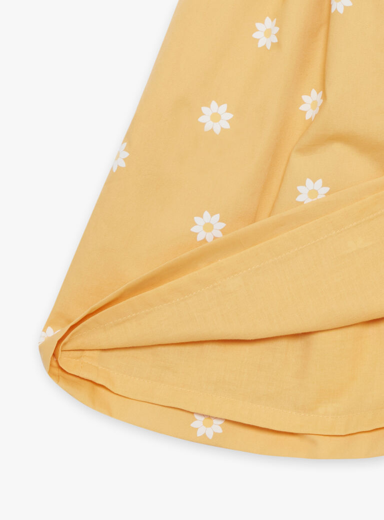 Robe chemise jaune à fleurs