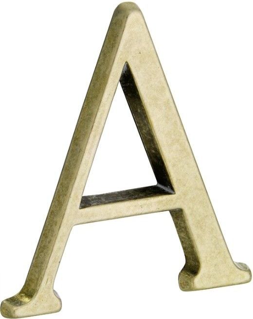 Huisletter A Roman - 50 mm - Messing - Antiek