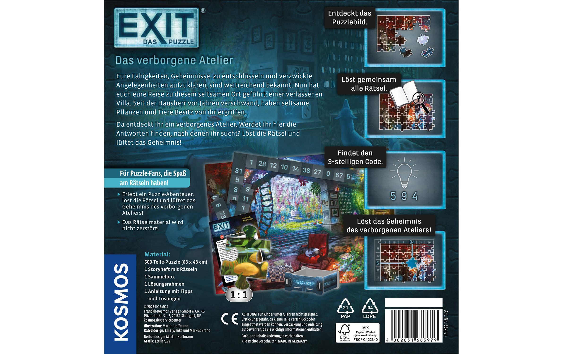 EXIT – Das Puzzle: Das verborgene Atelier -DE-Puzzle mit Story und Rätseln