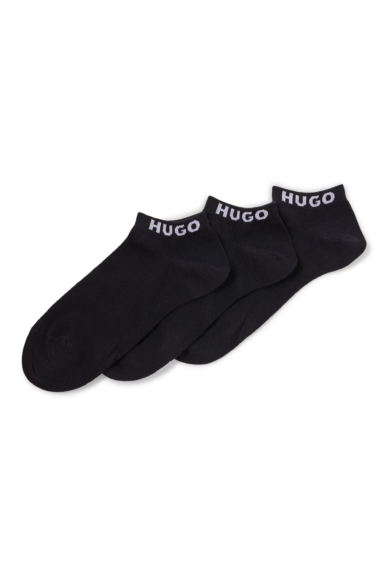 Pacote com 3 pares de meias curtas - pretas