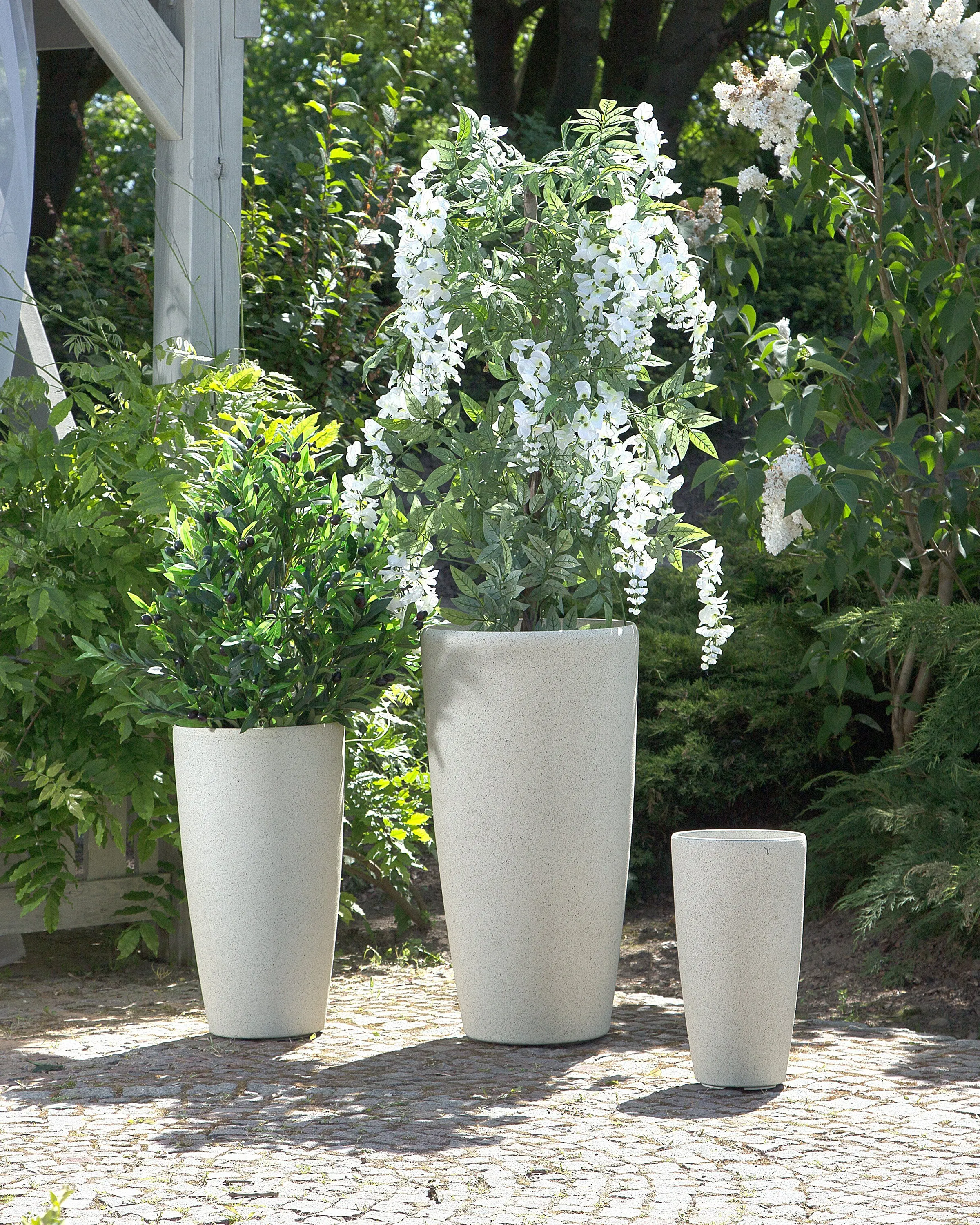 Bloempot ABDERA 39 cm Lichtbeige