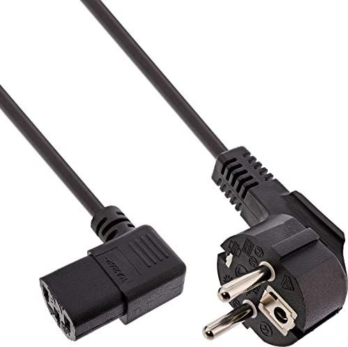 Voedingskabel - C13 Haaks - Zwart - 90° Connector