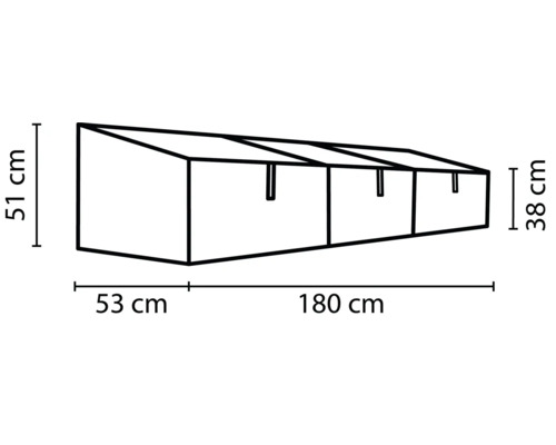 Kweekkas Vitavia Gaia 3x 180x53x38/51 cm aluminium