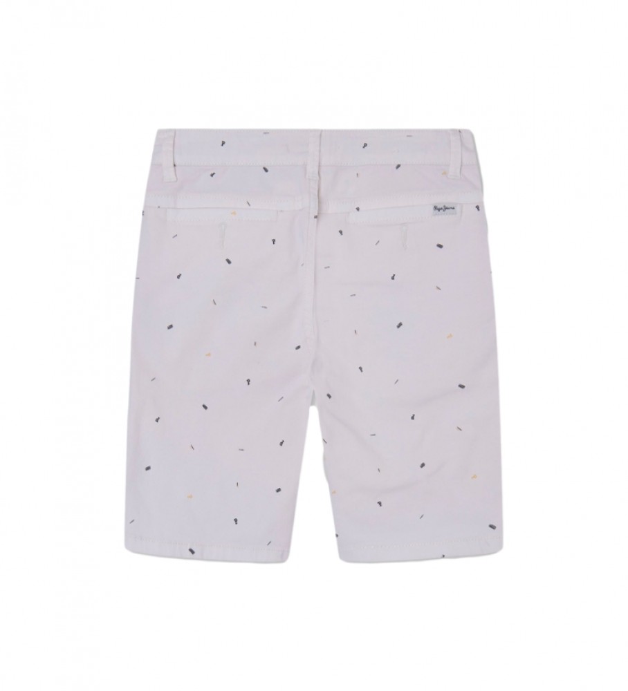 Shorts brancos com estampa Blueburn da Pepe Jeans