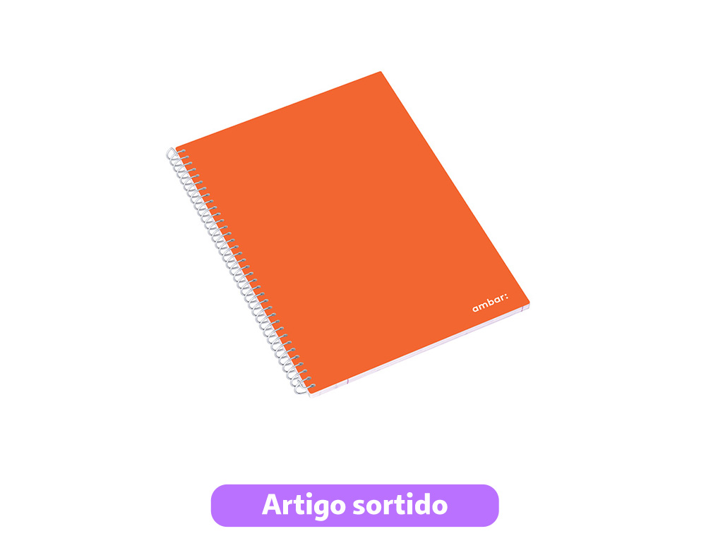 CADERNO ESPIRAL A5 SCHOOL AMBAR PAUTADO 80 FOLHAS