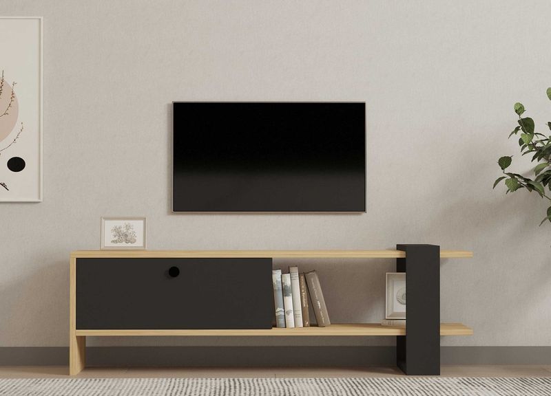 Yonca - TV-meubel - Antraciet - 120 cm - 100% Melamine