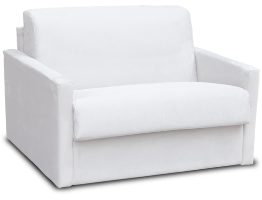 CITY - Fauteuil convertible Aosta microfibre blanc couchage 75x195 cm