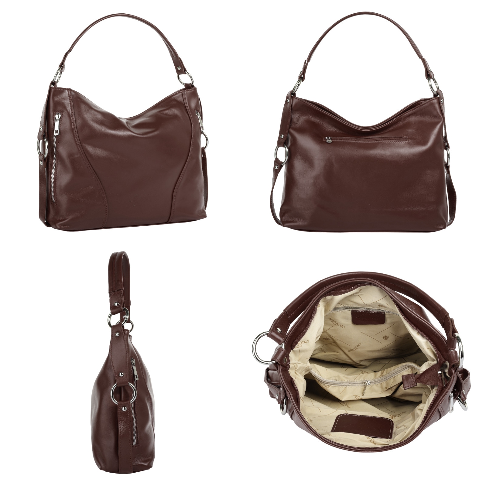 Samantha Look Henkeltasche echt Leder, Made in Italy