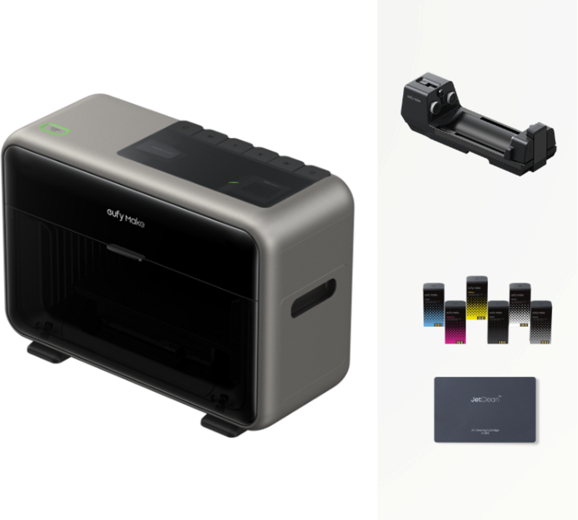 eufyMake  E1 inkl. Rotary Printing Attachment Set, 1 Set    UV Drucker mit Rotary Aufsatz