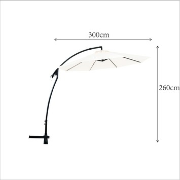 Zweefparasol Florida ecru Ø 300 cm