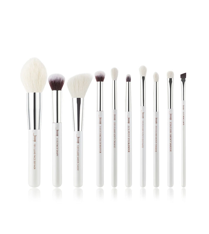 Jessup Beauty - Conjunto de pincéis 10 pcs - T243: White/Silver