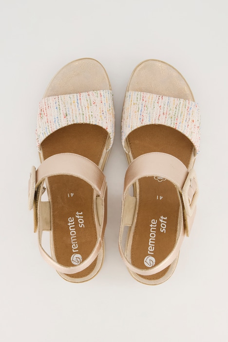 Leder-Sandalen, Remonte x Elle, Schnalle, Weite F 1/2