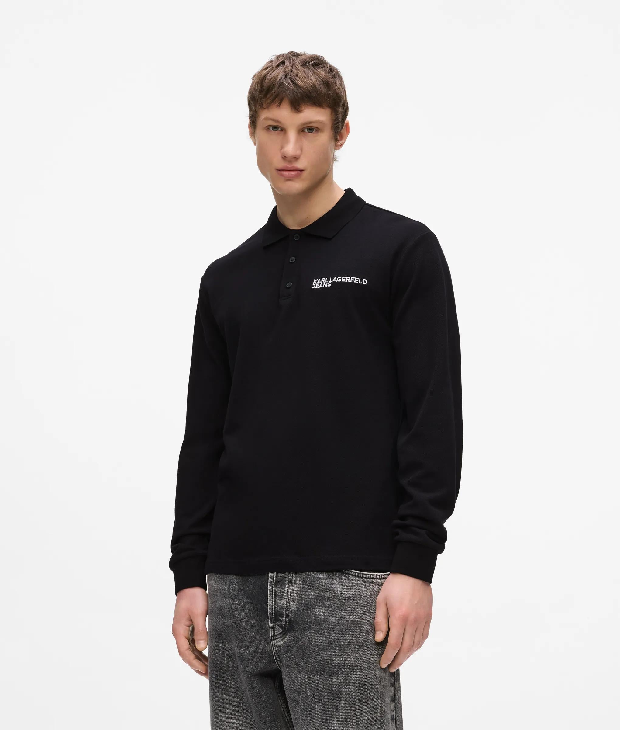 Polo met lange mouwen en logo
