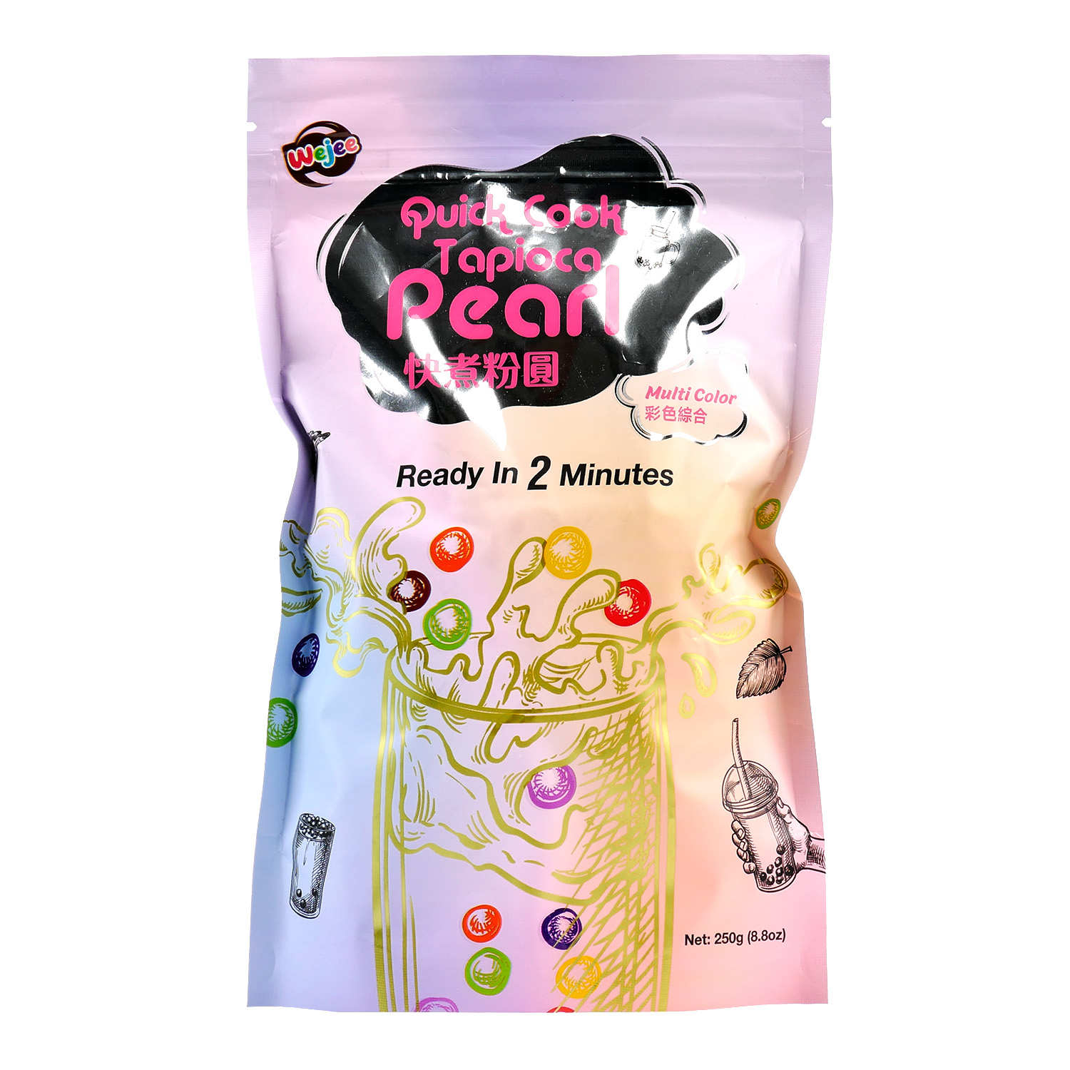Perles de tapioca pour bubble tea cuisson 2 minutes - Multicolores