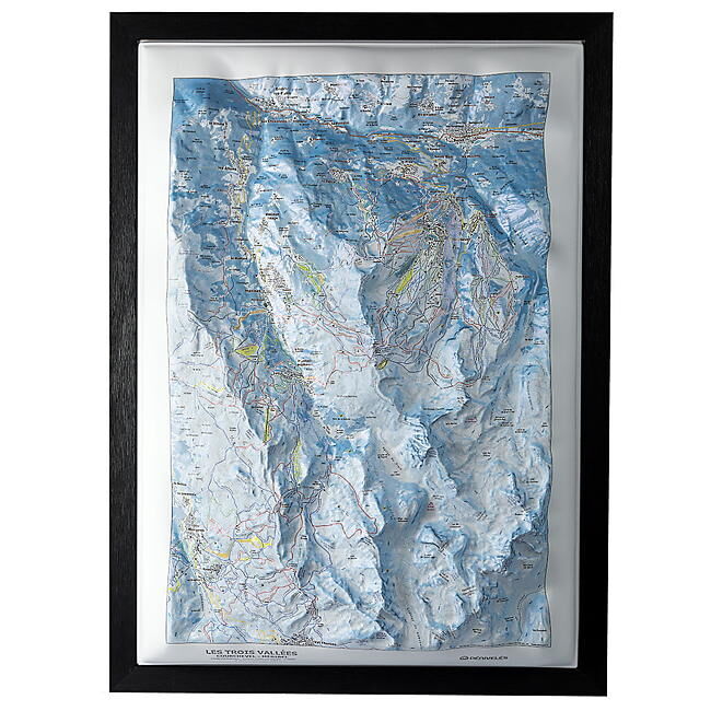 CARTE EN RELIEF LES 3 VALLEES MERIBEL COURCHEVEL