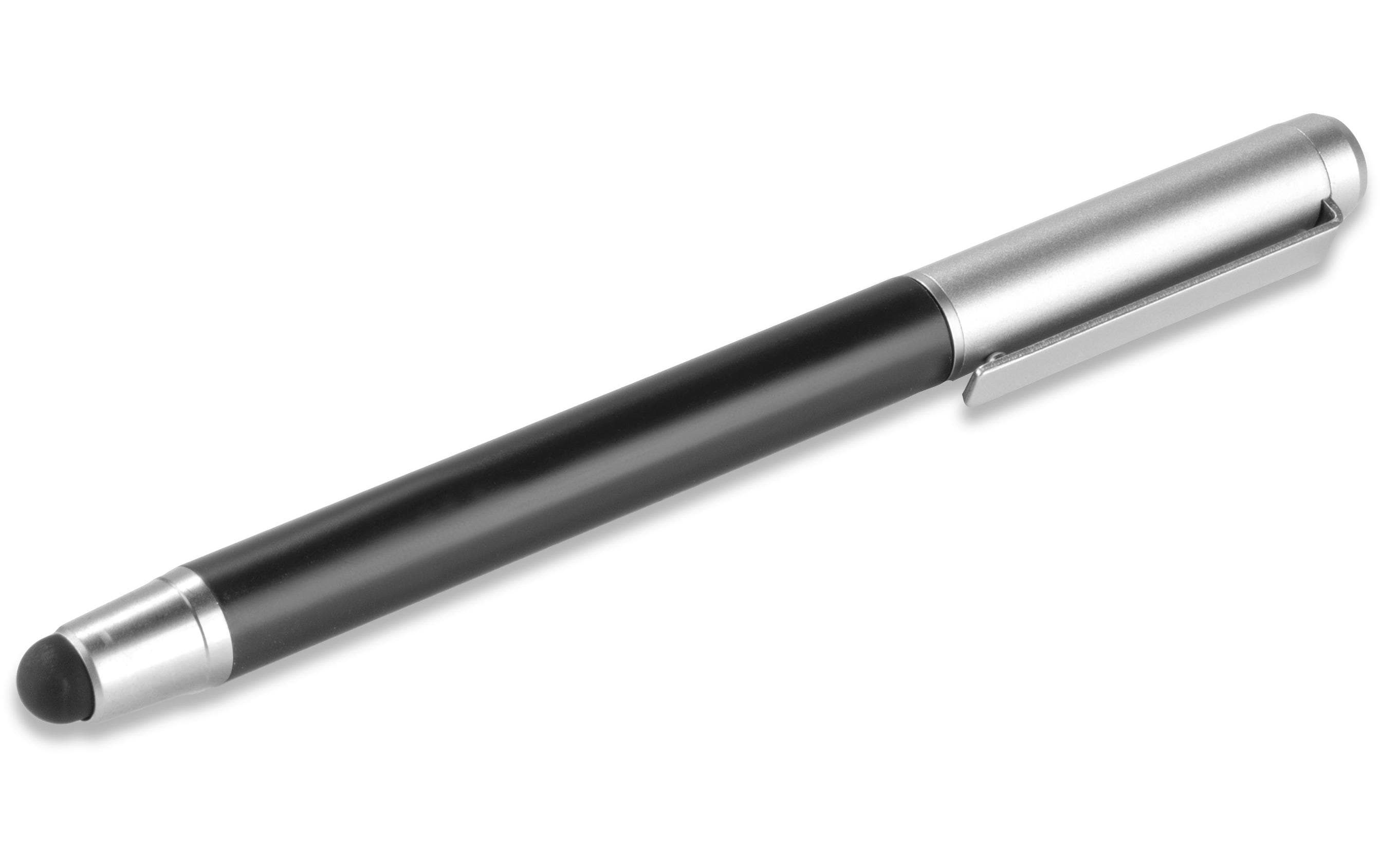 Eingabestift Stylus Pen 2in1 SchwarzPassiver Eingabestift mit integriertem Kugelschreiber