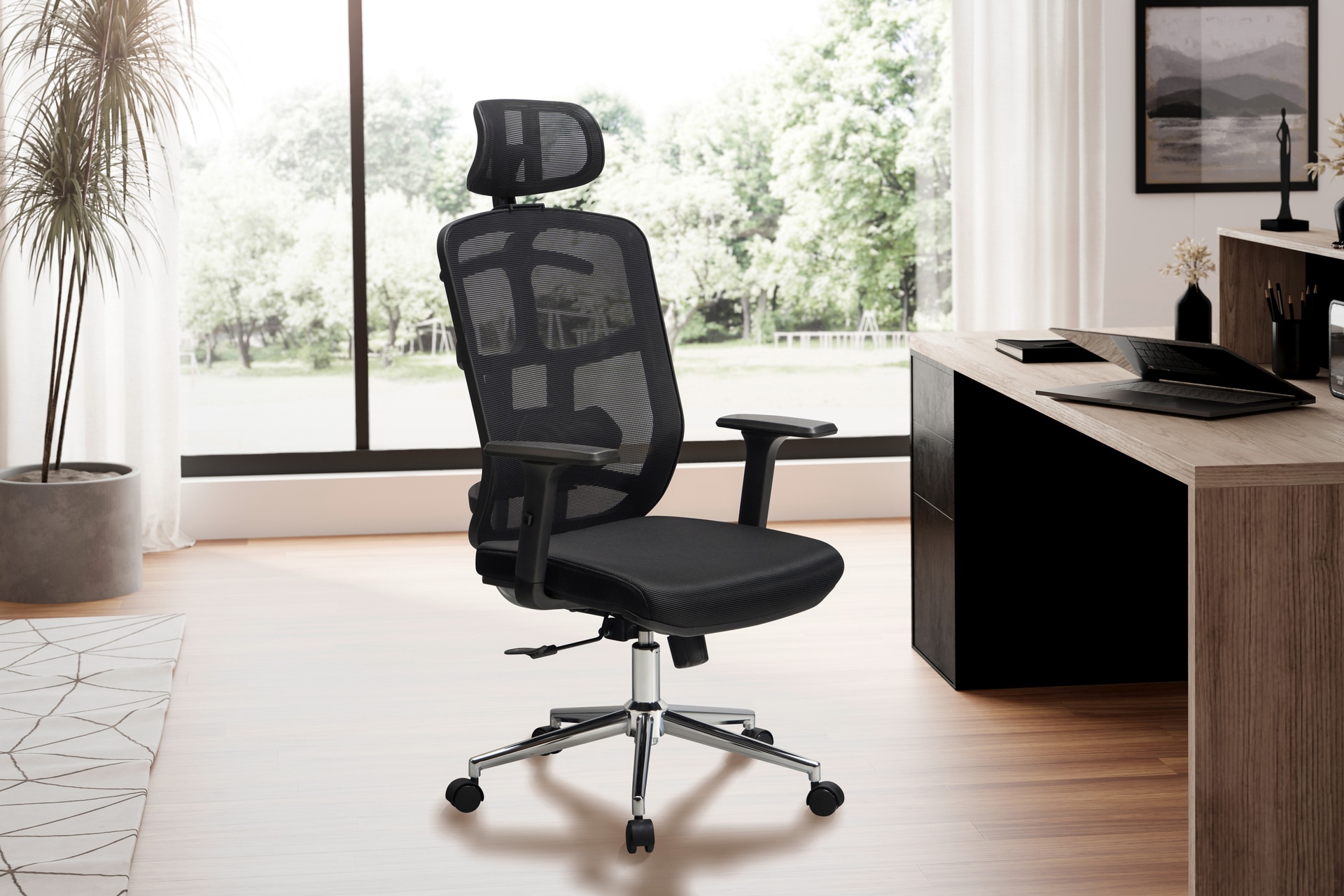 Bürostuhl 68x130x68 cm Stoff schwarz