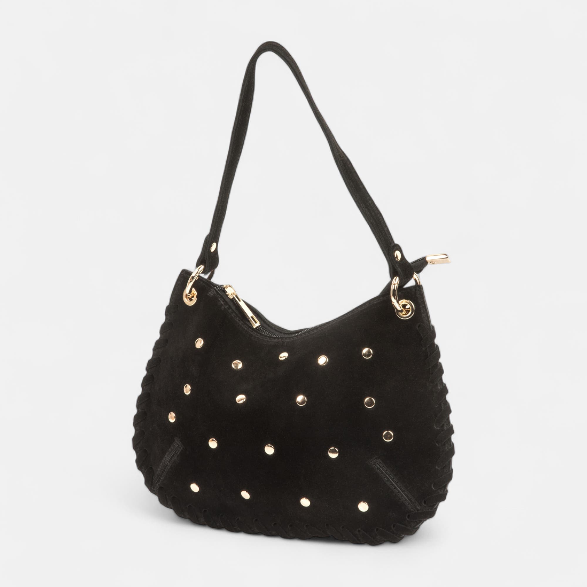 Sac bandoulière en cuir noir