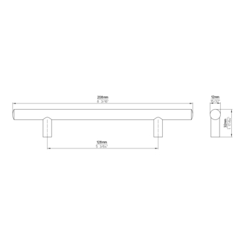 Greep Romy aluminium 208mm