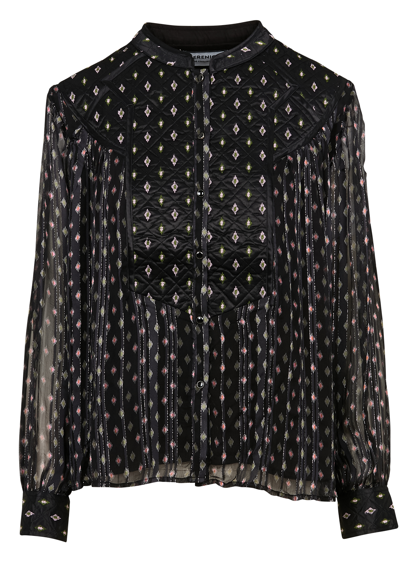 CONNI - Chemise épaulettes avec motifs | Noir