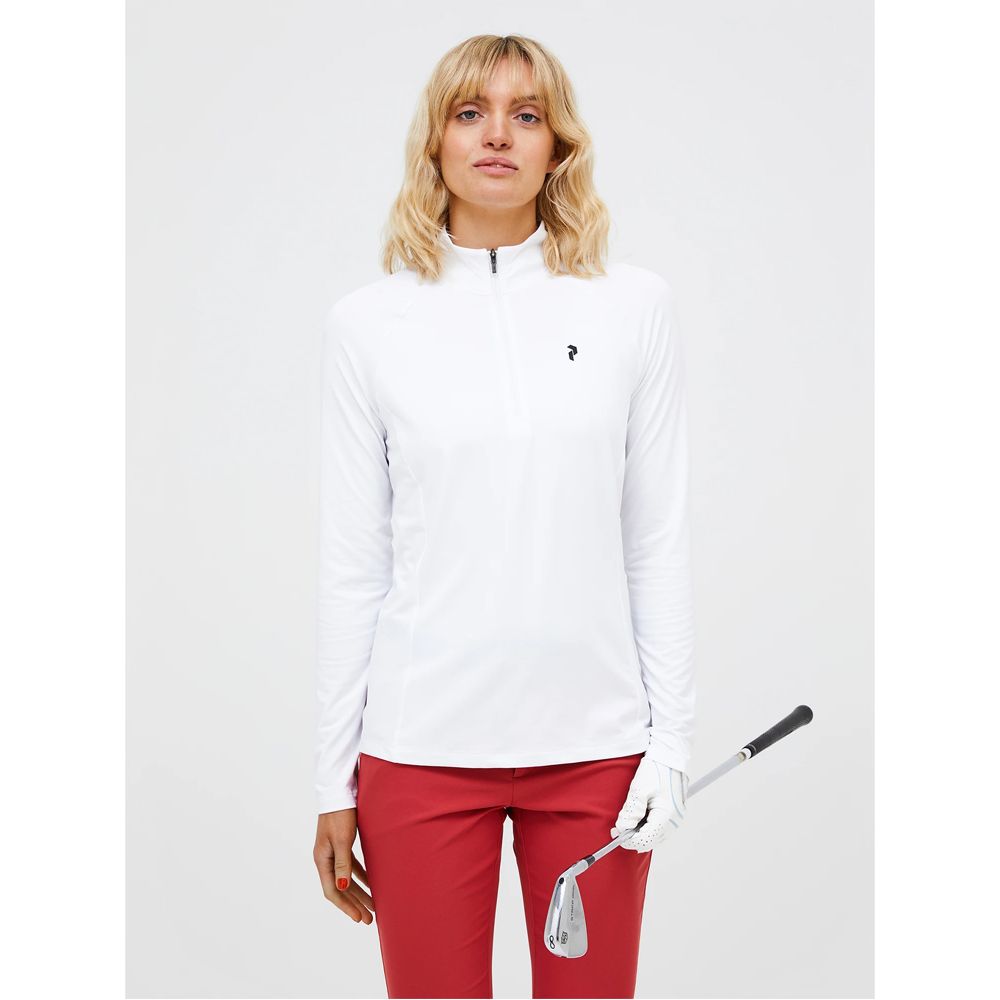 Half Zip Baselayer Genser Dame Hvit