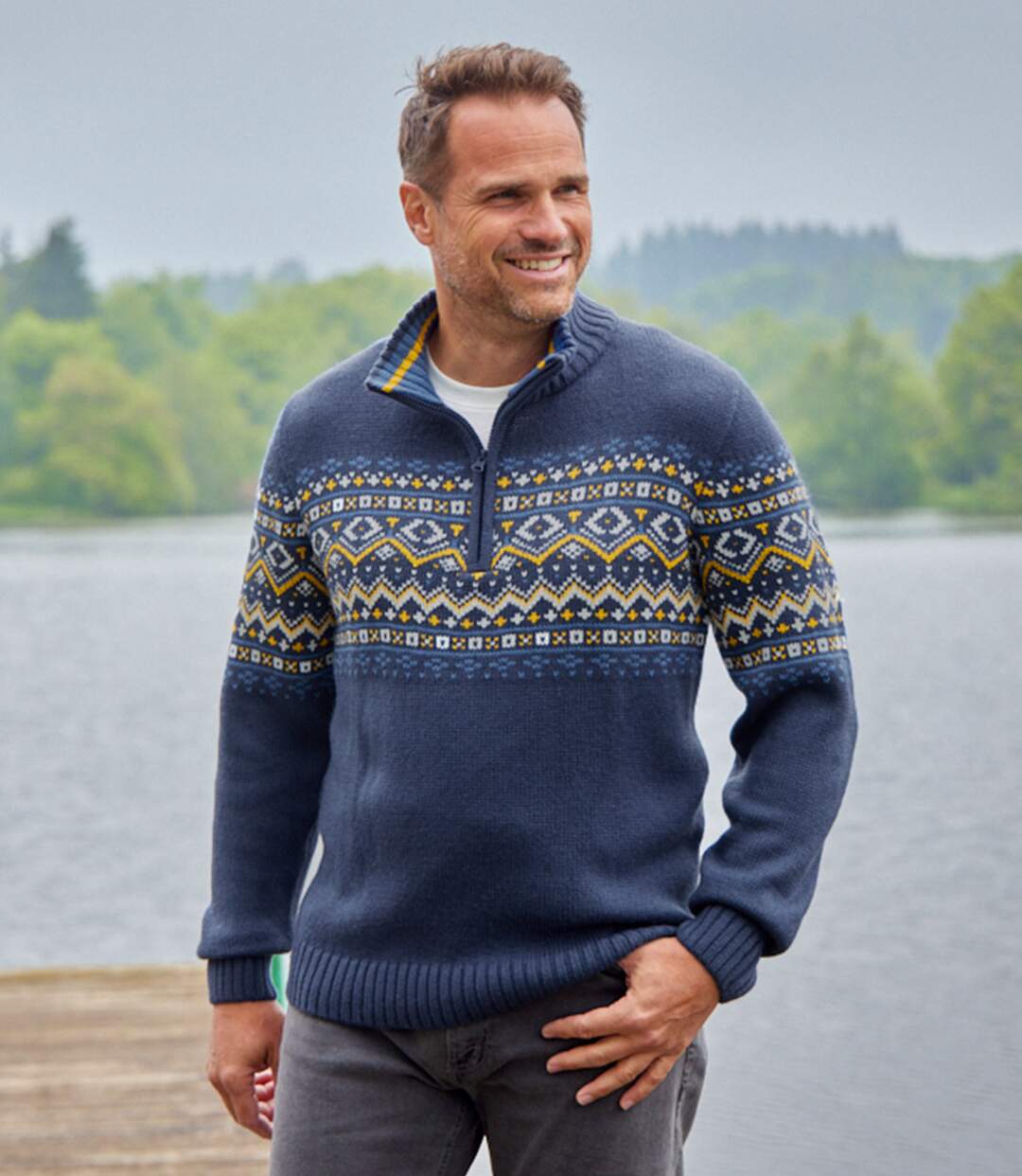 Pull Camionneur Tricot Jacquard